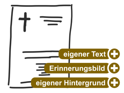 Trauerkarten eigener Text, Hintergrund und Portrait